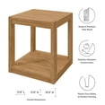 thumbnail image 3 of Lounge Coffee Side Table, Square, Brown Natural, Teak Wood, Modern Contemporary, Outdoor Patio Balcony Cafe Bistro Garden Furniture Hotel Hospitality, 3 of 8