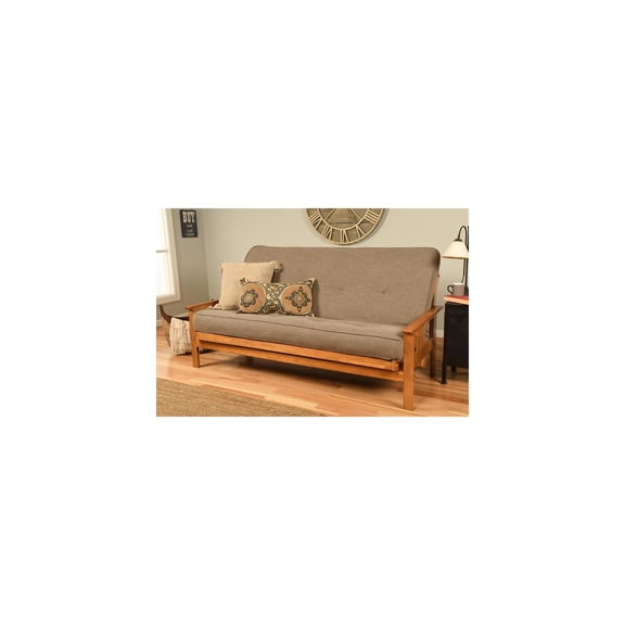 Futon Frame Adjustable Sofa Bed - Wooden Construction Living Room Furniture