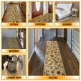 thumbnail image 3 of Ottomanson Floral Hallway Runner Rug 2'7" x 9'10" - Non Slip Low Pile Carpet, Beige, 3 of 5