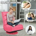 thumbnail image 5 of Costway Floor Gaming Chair Fabric 6-Position Folding Lazy Sofa 360 Degree Swivel Pink, 5 of 10