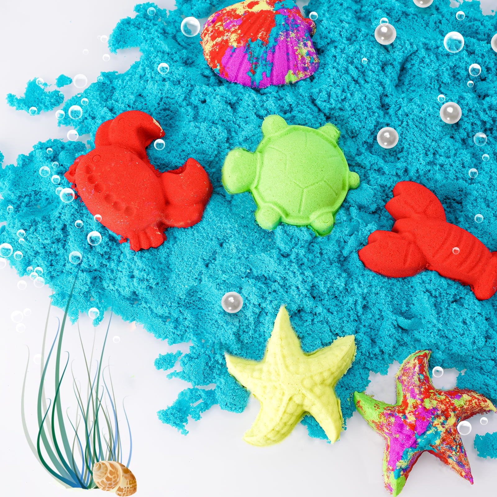 NiToy FlexiSand 11lbs Play Sand, Moldable Self-Sticking, Never Dries Out - Fun for Kids Bulk Refill for Sensory Sand Box Toys, Ideal for Shaping, Squeezing, Scooping, Rolling and Molding (5 Colored)