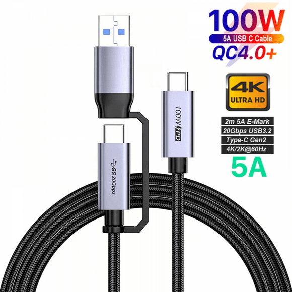 Aftertop 2-in-1 USB C cable for MacBook Pro/Air iPad Samsung Galaxy S22 S21 S20 Note 10 and more