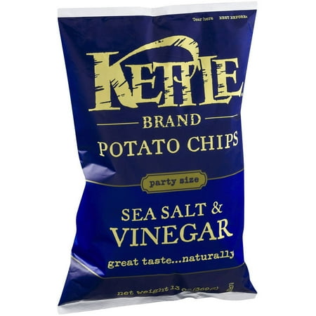 Kettle Brand Sea Salt & Vinegar Potato Chips, 13 oz, (Pack of 10)