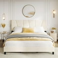 thumbnail image 2 of Yeshouse Marco de cama con cabecera ajustable, moderno marco de cama doble tapizado en lino con plataforma y soporte de listones de madera, no necesita somier, 2 of 6