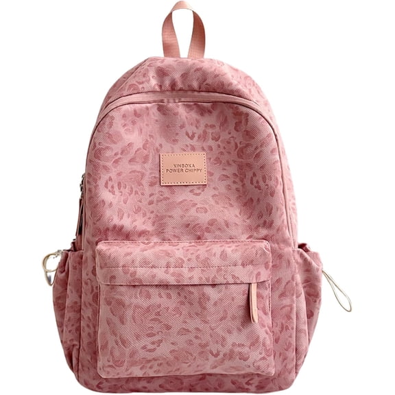 Sunyuer Women Soft Leopard Print Backpack, Large Capacity Lightweight Backpack, Fashion Casual Travel Daypack, Multi Pockets Water Resistant Laptop Backpack