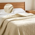 thumbnail image 5 of Phantoscope Diamond Quilted Throw Blanket for Couch Bed Sofa, Soft Solid Color Decorative Blanket, 50x60 Inches, Cream, 5 of 6