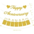 thumbnail image 3 of Happy Anniversary Banner, Gold Flash Anniversary Decorations with Photo Frame for Wedding Anniversary Party （3 Pack）, 3 of 6