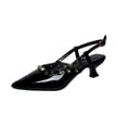 thumbnail image 1 of Pointed-Toe High Heels For Women with Ankle Strap and Metal Rivets, Plus Size Spring and Summer Dress Shoes in Black, 1 of 9