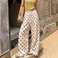thumbnail image 2 of COMVALUE Palazzo Pants for Women Wide Leg Flowy Pants with Pockets Elastic Mid Waist Summer Beach Vacation Outfits Lightweight (White, L), 2 of 7