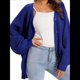 thumbnail image 2 of Suéteres Tipo Cárdigan para Mujer, de Larga, con Botones y Gran Tamaño, de Punto. Color Azul M, 2 of 6
