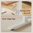 thumbnail image 5 of 47.2 Inch Electric Height Adjustable Standing Desk, Ergonomic Home Office Desk with Memory Preset, Sit to Stand Computer Desk with Hooks, Light Rustic Brown, 5 of 9