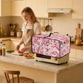 thumbnail image 3 of ZIATUBLES Convection Toaster Oven Cover Dust-proof Appliance Cover Case for Kitchen Medium Size Protector Storage Bag with Side Pocket, 20.5" x 16.5" x 10", Hummingbird Peach Blossom, 3 of 8
