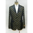 thumbnail image 1 of Mens Black ~ Gold Cheap Priced Designer Fashion Dress Casual Blazer On Sale One Chest Pocket Prom Blazer, 1 of 1