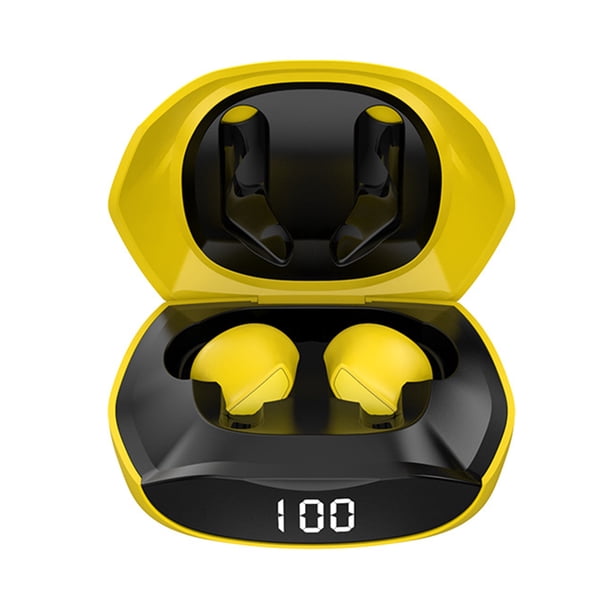 Ajazz Bluetooth-Compatible con 5.0 Auriculares de baja latencia IPX4 Herramientas inalámbricas VoiceCall Auriculares deportivos Dispositivos para películas Música Amarillo Guardurnaity EL005298-01B