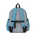 thumbnail image 3 of Excavator and Question Mark Blue Pattern Cute School Backpack with Padded Back and Adjustable Shoulder Straps 13.4"x11"x4.7", 3 of 5