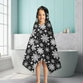 thumbnail image 6 of Black Christmas Snowflake Pattern Hooded Bath Towel，50"x30" for Ages 3 To 12 Kids, Quick Dry Lightweight Soft Microfiber Hood Beach Towel Cover Up for Kids, 6 of 7