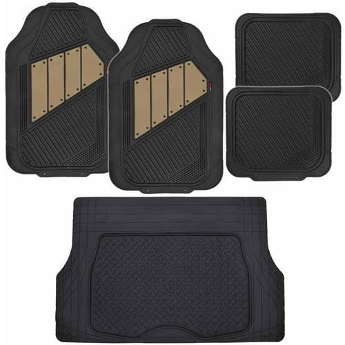 Motor Trend FlexTough Car Floor Mats, 2Tone Colors Heavy Duty Rubber