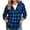 01# Blue, variant on Plus Size Women Cotton Tops Hooded Plaid Shirt with Button Detail and Pockets Lumberjack Flannel Top Casual Long Sleeve Relaxed Fit for Fall Outdoor S-2XL