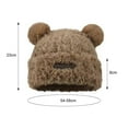 thumbnail image 6 of Mosey Women Winter Hat Cartoon Bear Ear Decor Thick Plush Pure Color Elastic Thick Warm Windpoof Soft Fuzzy Anti-slip Lady Beanie Cap, 6 of 8