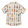 thumbnail image 2 of Dailycode Small Short Sleeve Button Down Shirts Cute Little Various Costumes People Casual Shirt 3-10 Years, 2 of 9