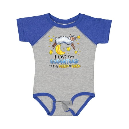 

Inktastic I Love My Godfather to the Moon and Back Cute Sheep Gift Baby Boy or Baby Girl Bodysuit