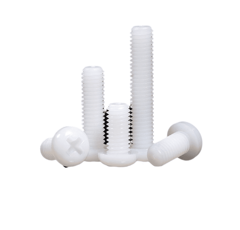 200pcs White Nylon Plastic Round Head Screws M3x5mm