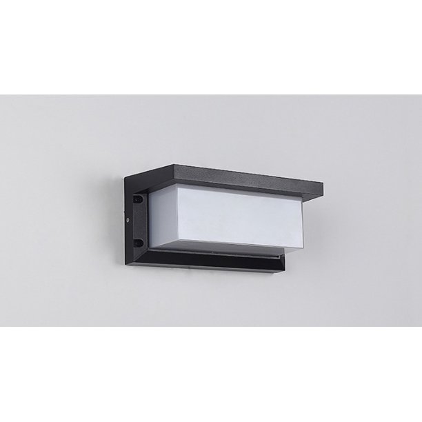 Aplique de pared LED de 12 W Lightess para exteriores, impermeable, IP66, antracita, cuadrado, aplique de pared de metal, aplique de pared para exteriores, luz LED blanca cálida para balcón, cenador,