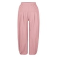 thumbnail image 4 of Baby Pants Kids Summer Beach Solid Casual Long Trousers Soft Breathable Pink 3-4 Years, 4 of 8