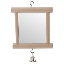 ORDDIART 1Pcs Parrot Toy Bird Mirror Wooden Rectangular Design for Cage Playtime