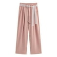 thumbnail image 5 of EDFBUYKRS Female Women Pants Casual Sweatpants Women Petite Short Set Women's Casual Pants Lace Trim Straight Leg Pants Comfortable Breathable Summer Fall Travel Outdoor Everyday Wear L, 5 of 5