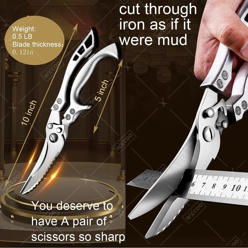 8 PCS Professional Kitchen Chef Knife Set Including Stainless Steel Handmade Forged Knives with Fish Boning Knife Kitchen Cutters Butcher Knives and Ultra-Sharp Bone Scissors For Meat Fish Chicken