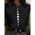 thumbnail image 4 of Maycaur New Funny Moon Print T Shirt Women Plus Size Black Tshirts Fashion O Neck Short Sleeve T-Shirt Summer Tees Casual Top, 4 of 6