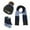 Dark Blue, variant on Women&Men Autumn Winter Warm Wool Hat Scarf Gloves Slouchy Three Pieces Winter Snow Knit Cap Screen Mittens Scarves Sets Scarf Gloves Hat