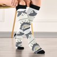 thumbnail image 5 of FORMRS Womens Knee High Socks Casual Long Thick Travel Daily Wear, 1 Pair, Black Cute Cat, 5 of 6