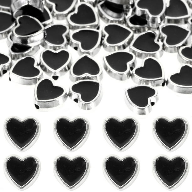 Kit para hacer pulseras de 100 piezas, cuentas espaciadoras de corazón, cuentas espaciadoras para hacer joyas
