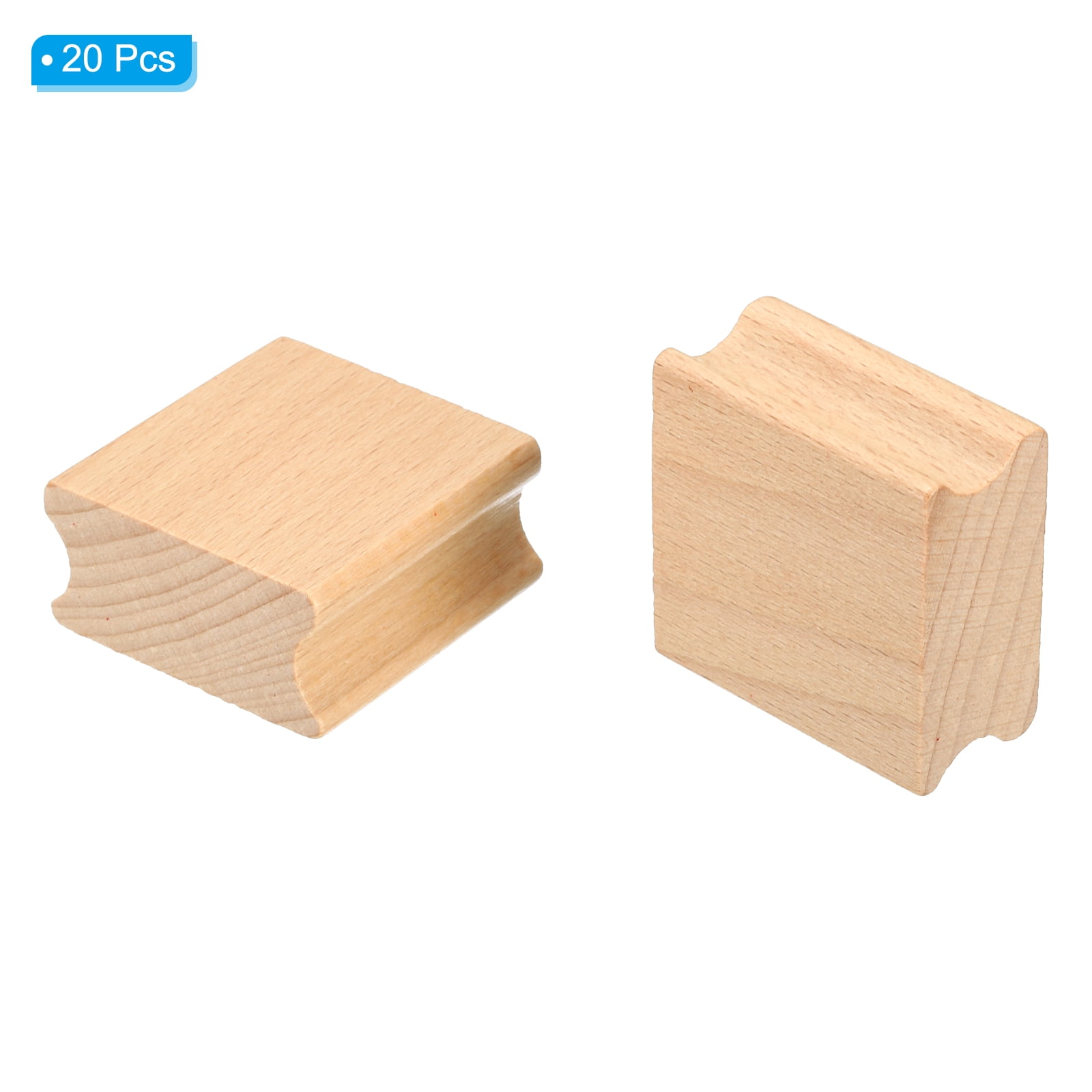 Unique Bargains Blank Wood Rubber Stamp Mounts for DIY Crafting 1.57"x1.57"x0.79" 20Pcs