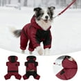 thumbnail image 2 of Insulated Winter Hooded Snowsuit Full Body Coverage Four Legs Adjustable Warm Jacket For Small Dogs, 2 of 6