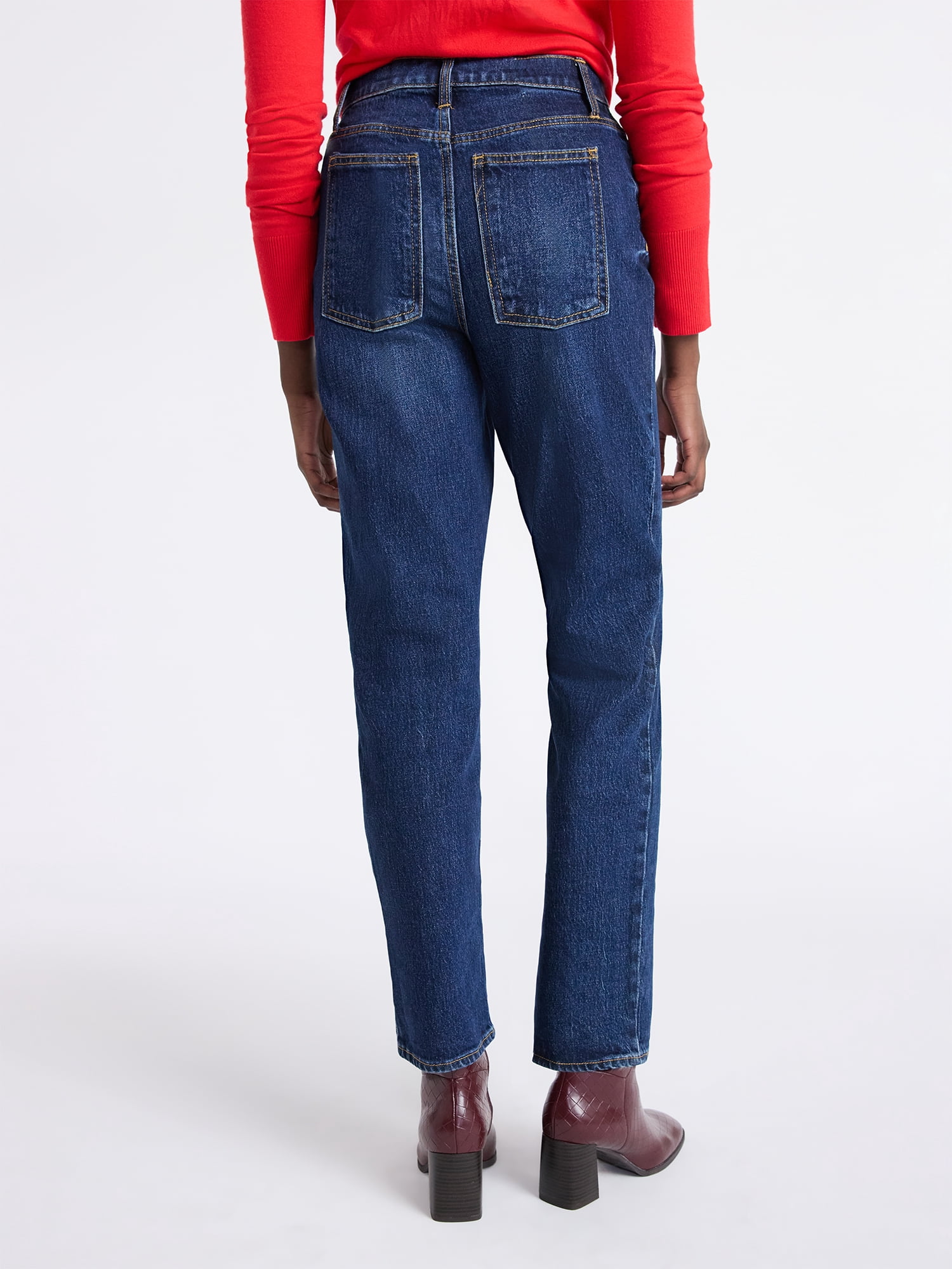 Free Assembly Women's and Women's Plus High Rise Straight Jeans, 30" Inseam, Sizes 0-26W