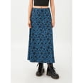thumbnail image 4 of Yunliwuli Women's Floral Print Midi Skirt, Elastic High Waist Casual A-Line Skirt for Party Club, 4 of 10