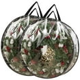 thumbnail image 2 of 2Pcs 24/30inch Wreath Storage Bag PVC Transparent Christmas Wreath Storage Container Dual Zip Large Capacity Wreath Storage Bag Portable Dust Proof Wreath Container for Wreath Garland, 2 of 6