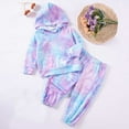 thumbnail image 2 of VNKIDY Toddler Boys Girls Long Sleeve O-Neck Casual Tie Dye Prints Hooded Tops T Shirt Pants Outfits Sets Leisure, 2 of 4
