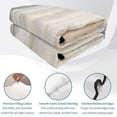 thumbnail image 4 of Twin Quilt Set 68''x86'', Beige Grey Lightweight Summer Bedspread Coverlet Set with 2 Pillow Shams, Abstract Mottled Art Retro Modern Painting Breathable All Season Quilt Bedding for Dorm/Bedroom, 4 of 9