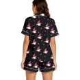 thumbnail image 3 of Outfits for Women Halloween Graphic Print Lapel Short Sleeve Buttoned Pocket Top And Shorts 2 Piece Loungewear Women's Clothing Sets L, 3 of 6