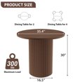 thumbnail image 3 of KithKasa Round Dining Table for 2,Modern 35'' Solid Wood kitchen Table with Pedestal Base,Space Saving Circle Dining Table for Living Room, Kitchen, Dining Room,Cafe,Walnut, 3 of 7