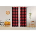 thumbnail image 3 of Safdie & Co. Curtain Room Darkening in Red/Black Check (Set of 2), 3 of 3