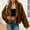 Yellow, variant on NTACZA Cropped Cardigans for Women Trendy Open Front Fuzzy Beige Long Sleeve Lapel Collar Thick Cardigan Womens Jacket L