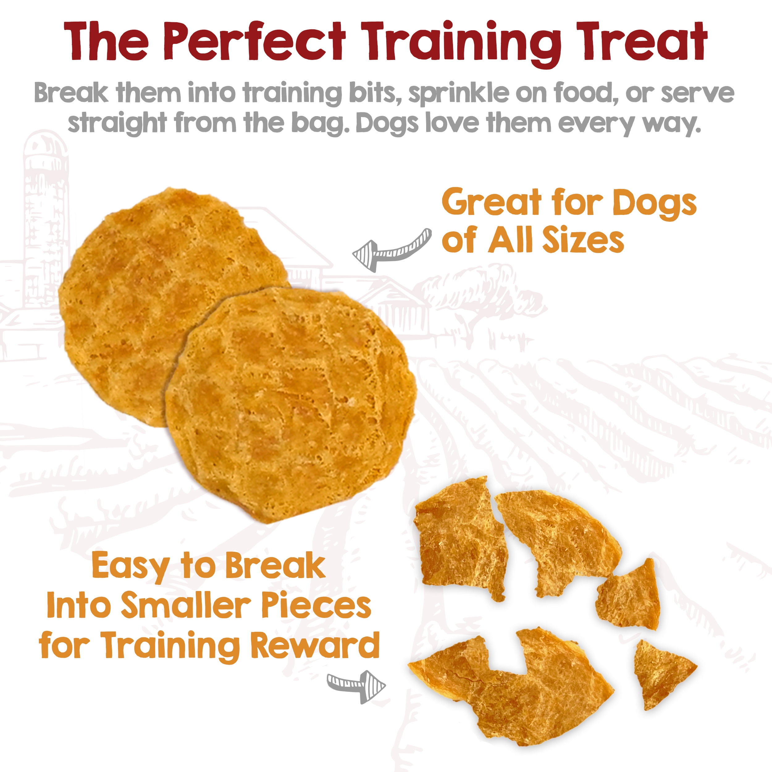 Riley's Chicken and Carrots Waffle Chips Dog Treats- USA Sourced Chicken Dog Treats, Limited Ingredient Dog Treats, Dehydrated Jerky Treats Made in USA