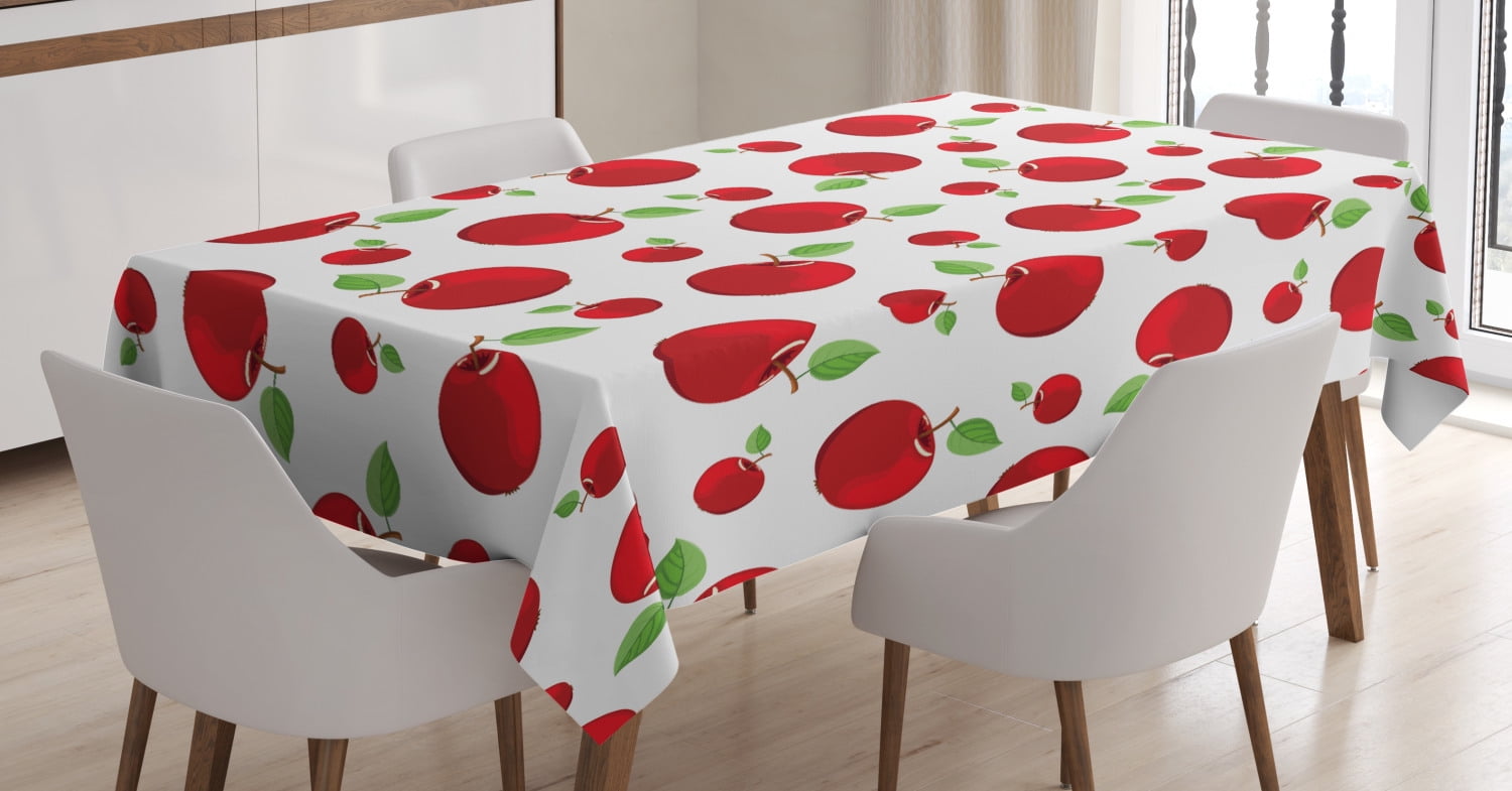 52 X 70 Olive Green Vermilion Efflorescing Meadow in The Backwoods Vibrant Blossoms Buds Bouquet Rectangular Table Cover for Dining Room Kitchen Decor Ambesonne Poppy Flower Tablecloth
