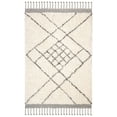 thumbnail image 2 of SAFAVIEH Casablanca Clayton Geometric Wool Shag Area Rug, Ivory/Charcoal, 5' x 8', 2 of 9