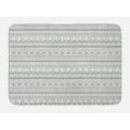 thumbnail image 1 of Ethnic Bath Mat, Horizontally Arranged Hand Drawn Triangles and Half Circles Print, Plush Bathroom Decor Mat with Non Slip Backing, 29.5" X 17.5", White Grey, by Ambesonne, 1 of 2